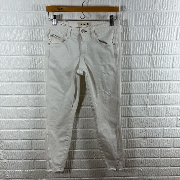 AMO Mid Rise Twist Jeans in Sea Salt 26 - Picture 4 of 8